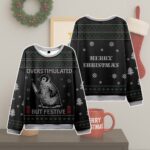 Overstimulated But Festive Penguin Ugly Christmas Sweater