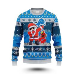Santa Claus Detroit Lions Ugly Christmas Sweater
