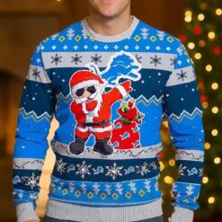 Santa Claus Detroit Lions Ugly Christmas Sweater