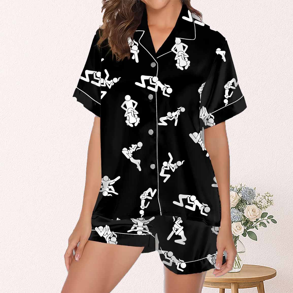 Adult Stick Figure Positions Pajamas Set