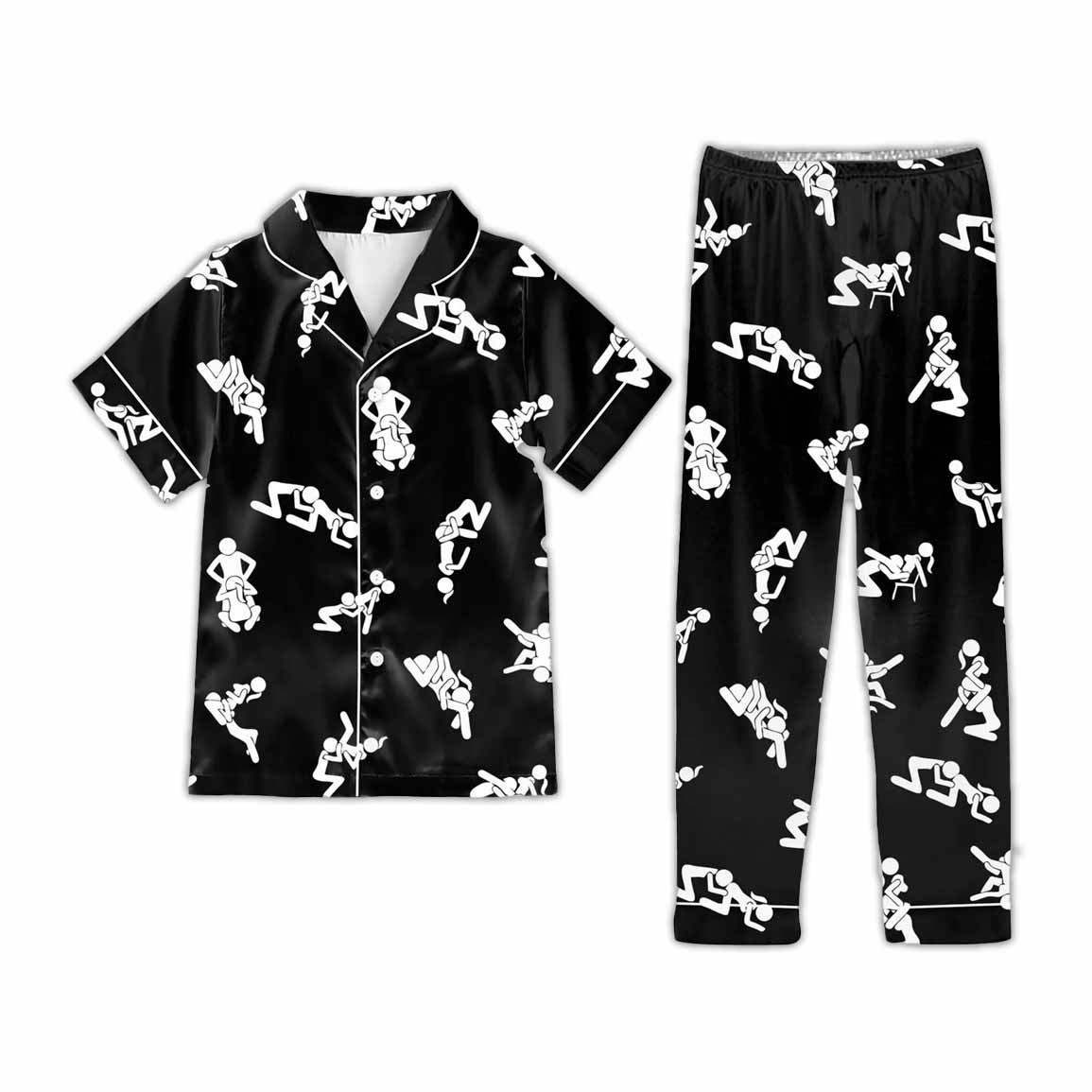 Adult Stick Figure Positions Pajamas Set