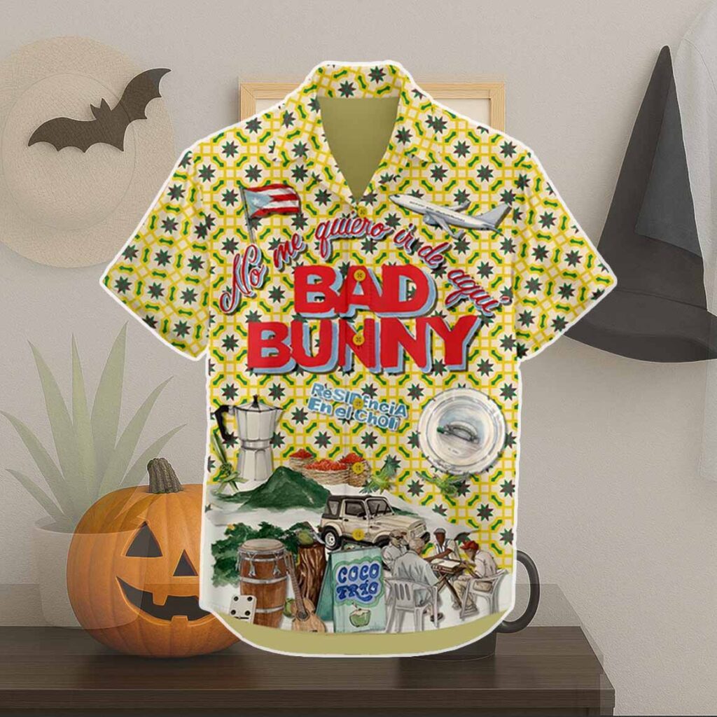Bad Bunny No Me Quiero Ir De Aqui Hawaiian Shirt