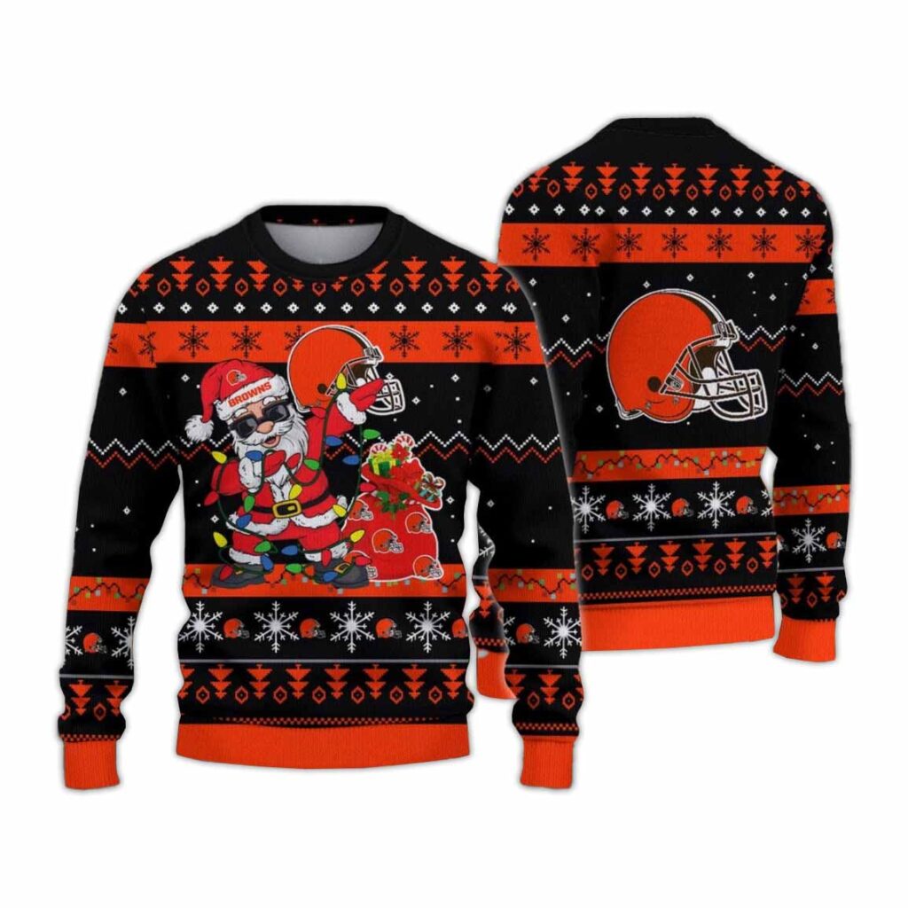 Cleveland Browns Santa Claus Ugly Christmas Sweater Cleveland Browns Santa Claus Ugly Christmas Sweater