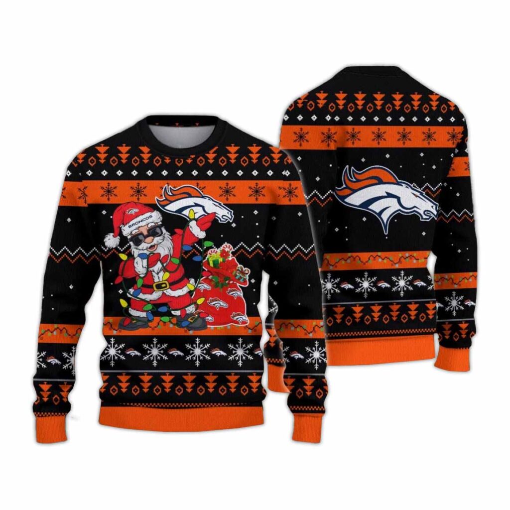 Denver Broncos Santa Claus Ugly Christmas Sweater