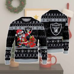 Las Vegas Raiders Santa Claus Ugly Christmas Sweater