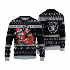 Las Vegas Raiders Santa Claus Ugly Christmas Sweater