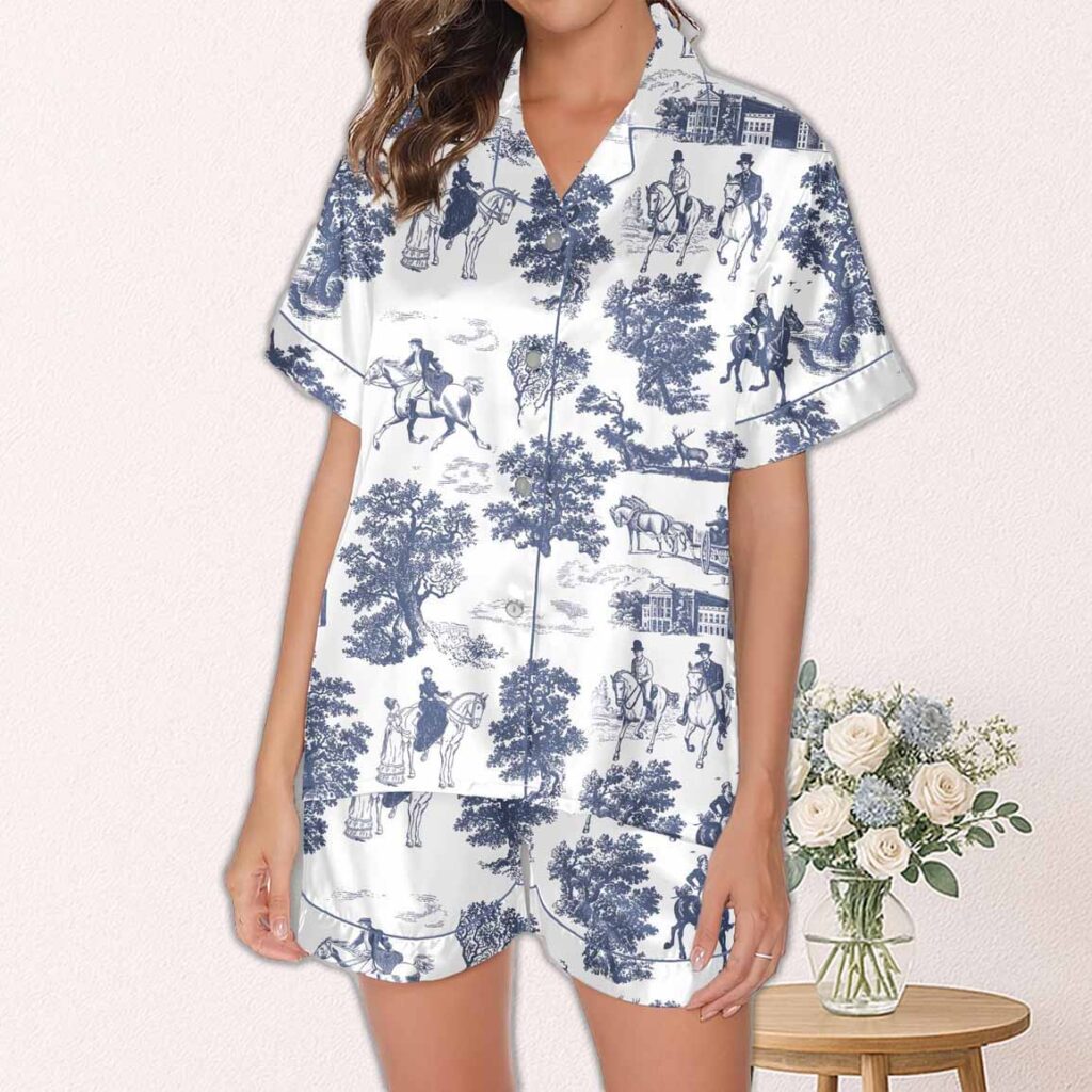Satin Toile de Jouy Pajama Set