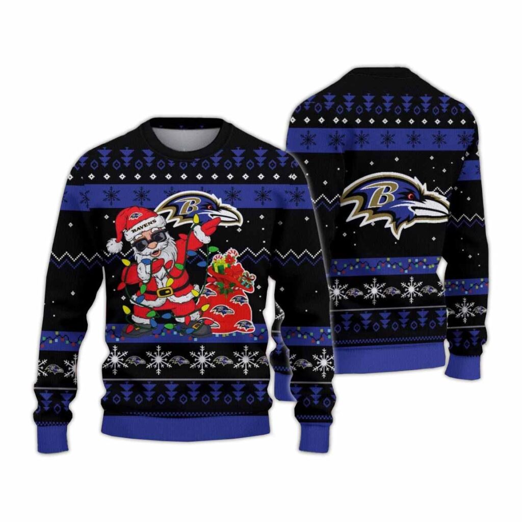Baltimore Ravens Santa Claus Ugly Christmas Sweater