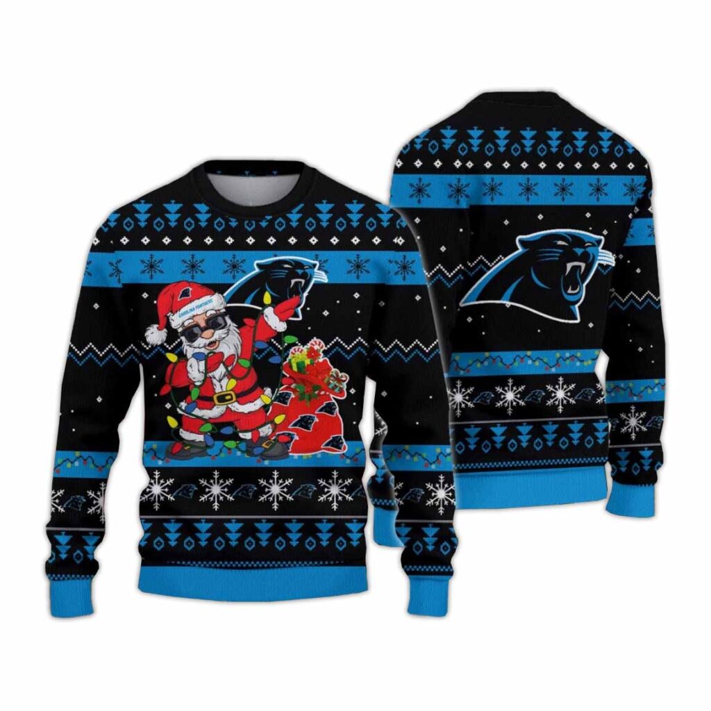 Carolina Panthers Santa Claus Ugly Christmas Sweater Carolina Panthers Santa Claus Ugly Christmas Sweater
