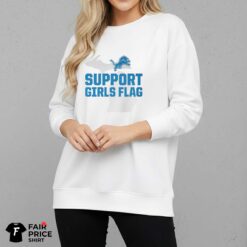 Lions Support Girls Flag Shirt