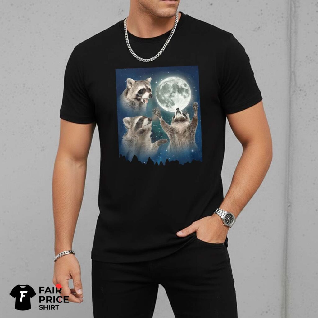 Raccoon Howling At Moon Funny Shirt