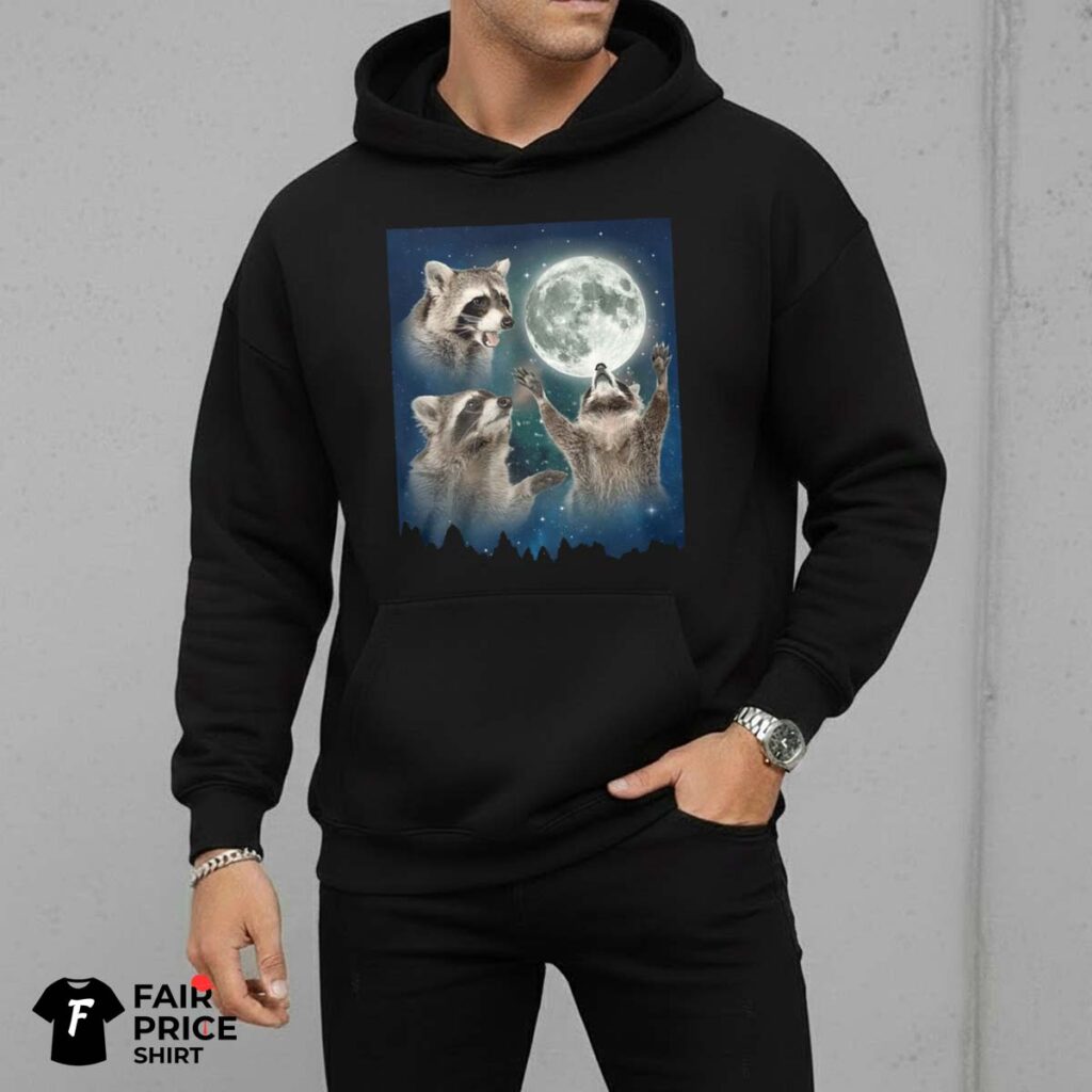 Raccoon Howling At Moon Funny Shirt